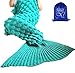 heartybay Crochet Mermaid Tail Blanket Super Soft Fabric for Adult Girls Kids Living Room, Mermaid Blanket Summer Soft Sleeping Bags (71
