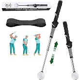 Pop-Feedback Retractable Golf Swing Trainer for Right-Handed Golfers