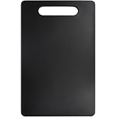 Fotouzy Plastic Utility Cutting Board with Handles, Food Safe PP Material, BPA Free, Dishwasher Safe, Thick Chopping Board, Large Size, Easy Grip Handle, for Kitchen (Black)