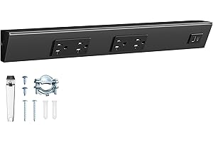SURAIELEC 16" Under Cabinet Power Strip Hardwired, Angled Trapezoid Design, 2×20A TR Outlets with USB-A & USB-C, Modular Exte