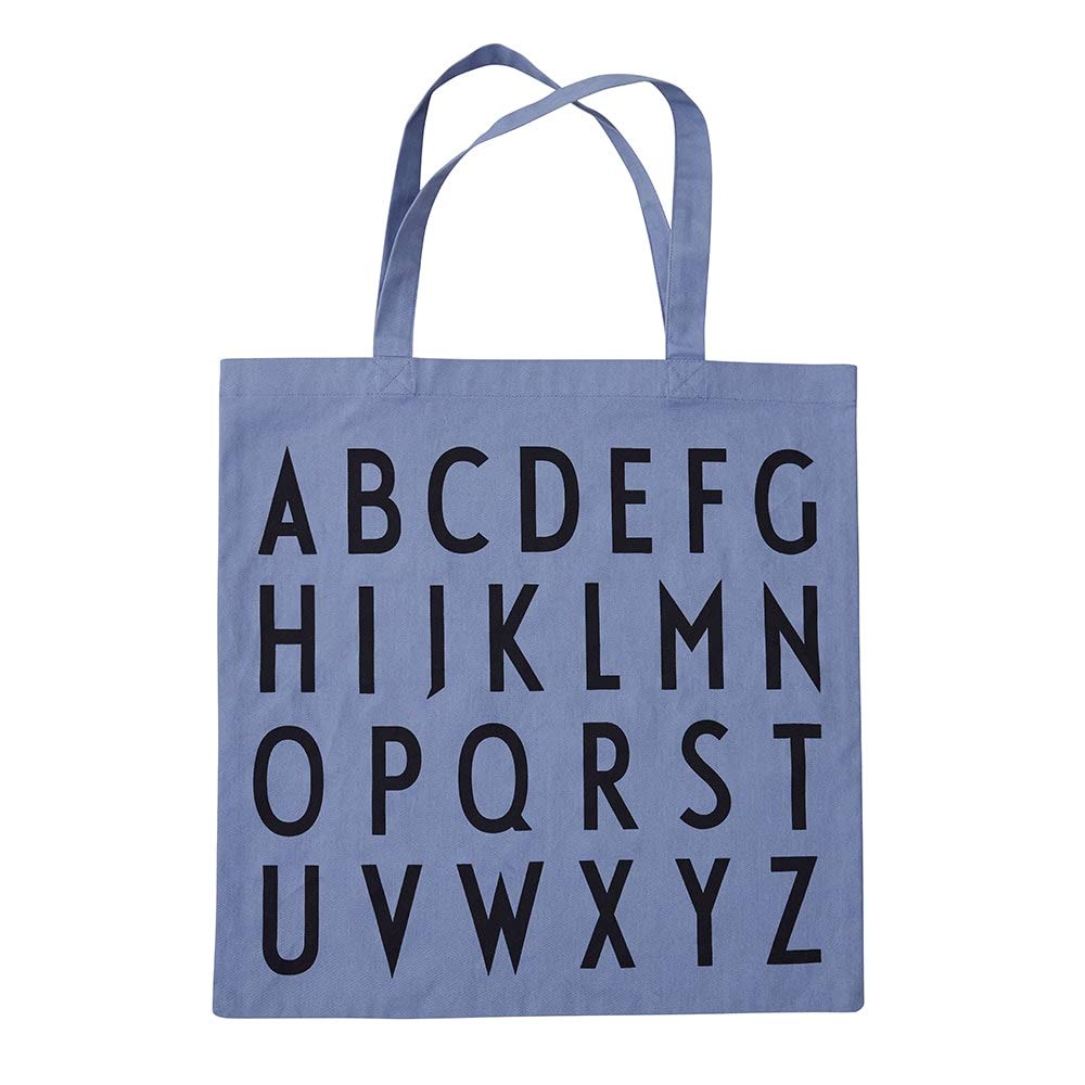 Design Letters Favourite Tote Bag ABC Blue - 100% Organic Cotton Shoulder Bag for Women, Oeko-tex Certified, Reusable Tote Shopper Bag for Women Available in Fashionable Colors