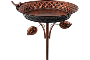 DREAMYSOUL Metal Outdoor Bird Baths, 37 Inches Tall Freestanding Birdbaths, 5-Pronged Bird Bath for Outside Garden Yard Patio