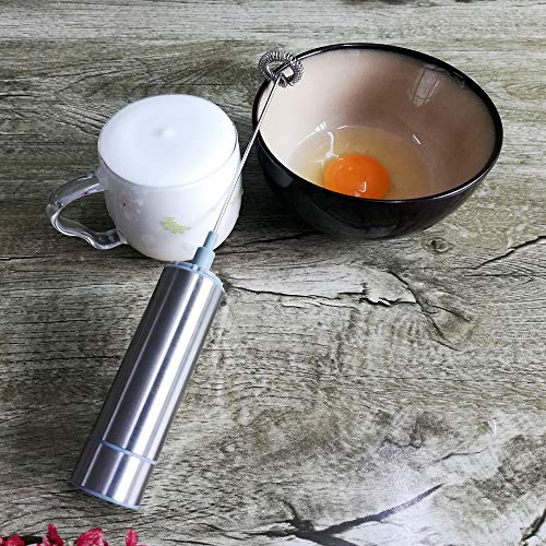 image for Luckybud Handheld Milk Frother - Battery Operated Electric Foam Maker 