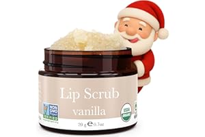 BEAUTY BY EARTH USDA Organic Lip Scrub Vanilla - USA Made with Natural Ingredients, Stocking Stuffers for Mom & Wife, Sugar Scrubber Exfoliator for Dry Lips, Small Stocking Stuffers for Women & Teenage Girls