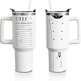 Chef Gifts for Cup Women Men, 40 Oz Tumbler with Handle and Lid Straw, Chefs Cooking Lover Stainless Steel Water Bottle Mug (1 PC)