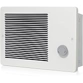 174 White Wall Heater with Built-in Adjustable Thermostat, 750/1500W, 120/240V AC, Heating Coverage Area 150 sq. ft. Manual Reset Thermal Overload Protector
