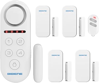 Amazon Com Bibene Door Alarm System Home Security Diy Kit 4 Zones 130db 2 In 1 Host Expandable 40 Door Window Motion Sensors Password Required Burglar Alert Security System One Button Remote Electronics