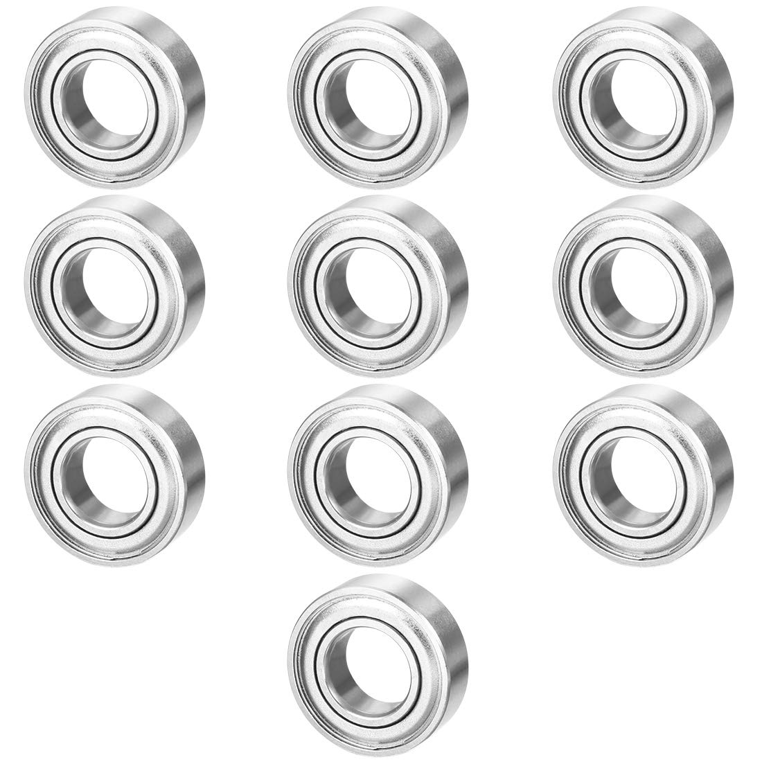 Sourcingmap 10pcs 8mmx16mmx5mm Double Shielded Miniature Deep Groove Ball Bearing