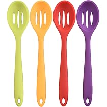 Lot De 6 Cuillères En Silicone Multicolores - Antiadhésives Et Résistantes à La Chaleur - Pour Cuisine