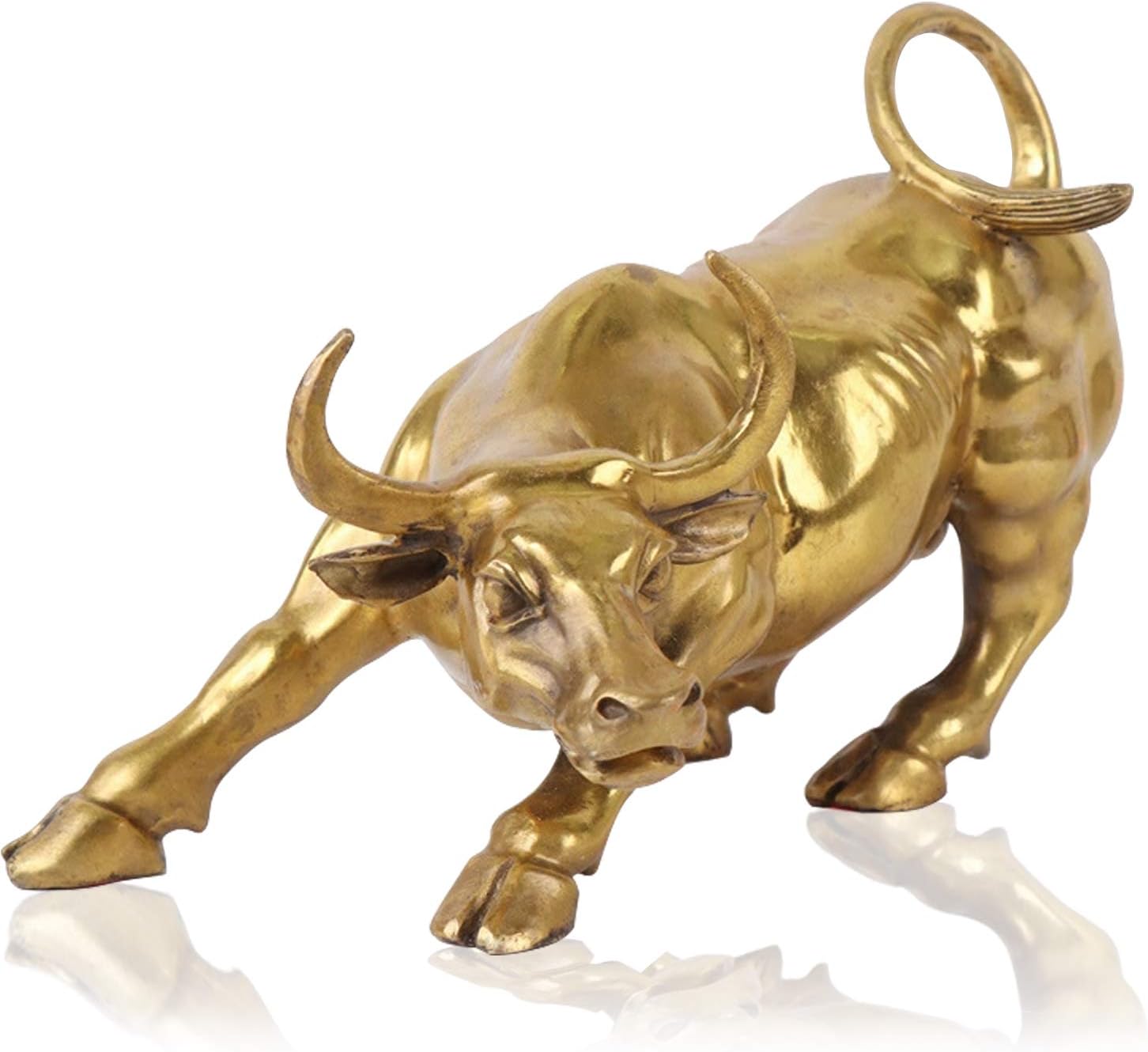 Feng Shui Fortune Brass Bull,Wall Street Bull Art Decor,Bull/Cow / Ox Figure Statues Represents Good Luck of Career and Wealth (X-Large)