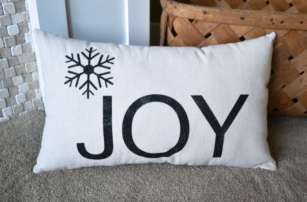 12x20" Holiday Joy Throw Pillow Christmas Decor Glitter