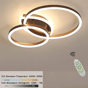 N / A Anillo 2 LED Techo luz Moderno salón luz Regulable con Mando a