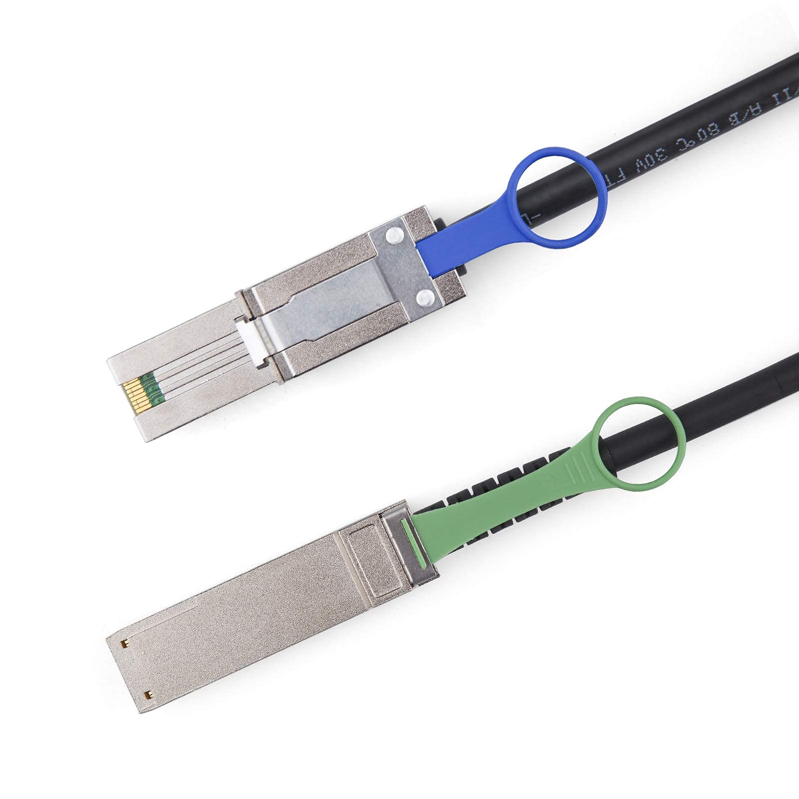 10Gtek® QSFP (SFF-8436) to MiniSAS HD SFF-8088 DDR Hybrid SAS Cable, External Mini SAS Copper Passive Cable for NetApp, 100-Ohm, 28AWG, 3-Meter(9.8-ft)
