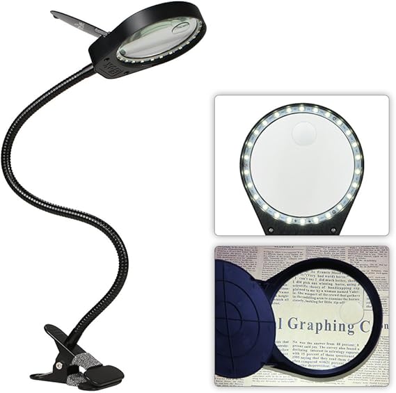 Lente D'ingrandimento Con Luce JOFLVA - 25x Con 18 LED E Supporto Regolabile Per Lettura E Hobby - Foto 3