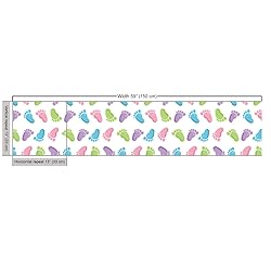 Ambesonne Cartoon Fabric by The Yard, Footprints