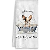 Fuasei Chihuahua Dog Hand Towels, 16x24 Inch, Cotton, Kitchen Towels, Dog Bathroom Decor, Kids Bathroom Decor