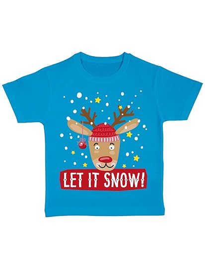 Clothinx Kinder T Shirt Bio Weihnachten Sprüche Let It Snow