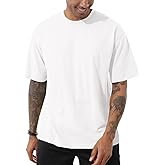 Men's Cotton Oversized T-Shirts Workout Short Sleeve Tshirts Crewneck Basic Tee Casual Lightweight Tops