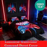 Loussiesd Single Gamer Duvet Cover Set Multi Color Gamepad Bedding 2 Pcs view 2