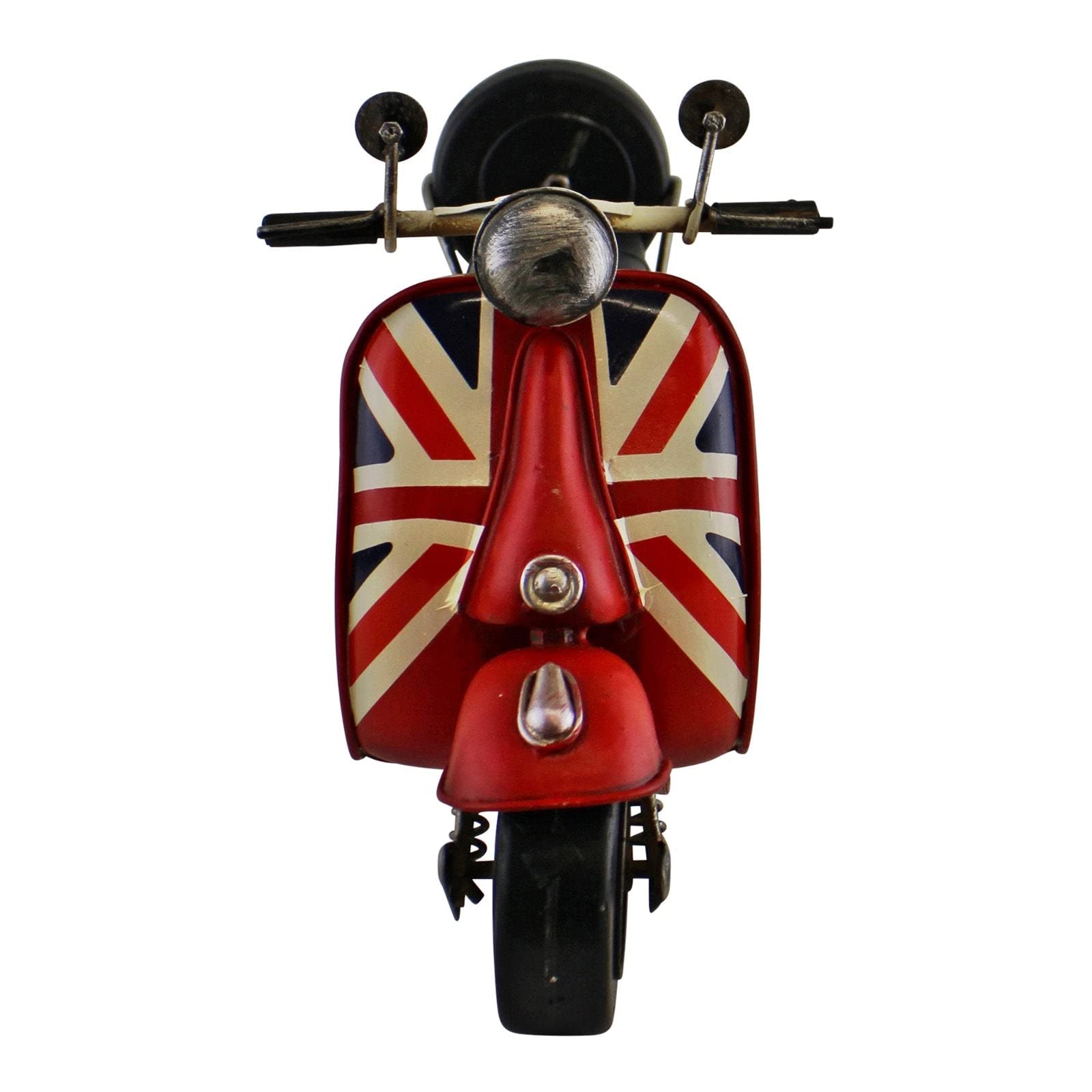 SIL Metal Art Tin Model - White + Union Jack SCOOTER Motorbike (30cm) *NEW* Boxed