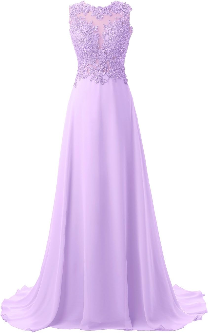 Callmelady Lace Appliqued Prom Dresses 2020 Long Evening Gowns for Women Formal