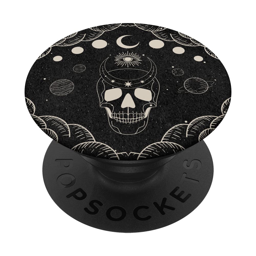 Aesthetic Moon Phases Astrology Celestial Skull PopSockets Swappable PopGrip