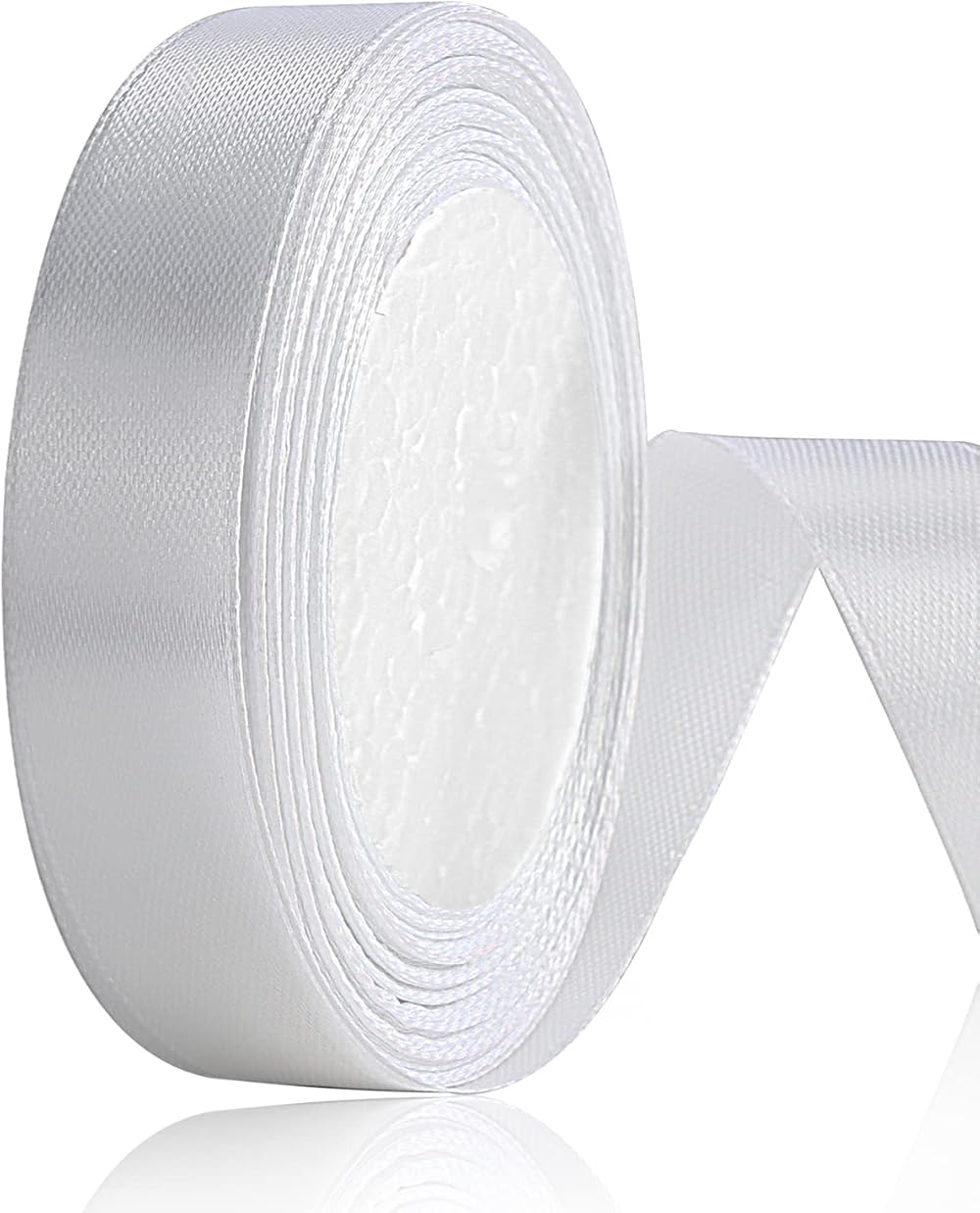 OWill White Satin Ribbon 20mm x 22m Double Sided Polyester Gift Wrap