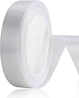 OWill White Satin Ribbon 20mm x 22m Double Sided Polyester Gift Wrap