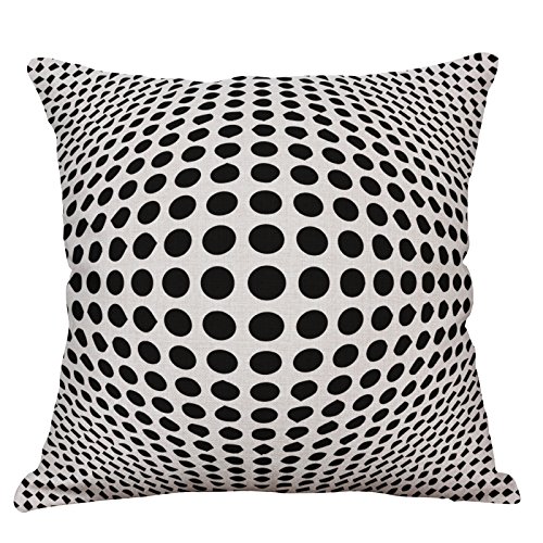 Geometric Decorative Throw Pillow Covers Square Cotton Linen