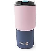 asobu 22oz Extra Large Ceramic-Lined Travel Mug with No Metal Taste-Keeps Flavors True (Pastel Pink)