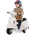 HONEY JOY Kids Motorcycle, Electric Vespa Scooter with Training Wheels, Headlight, Horn, One-Button Start, 6V Battery Powered Toddler Motorcycle, Ride On Toy, Gift for Boys Girls (White)