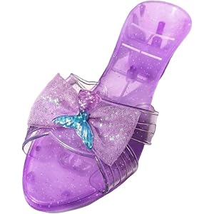 DuskHaven Princess Shoes Fancy Dress Shiny Portable Girls Jelly