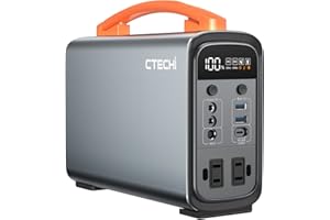 CTECHI Portable Power Station 320Wh, Lifepo4 Solar Powered Outdoor Generator, 240W Emergency Power Supply, Cpap Battery Backup for Camping, Home Office and Hunting Gear