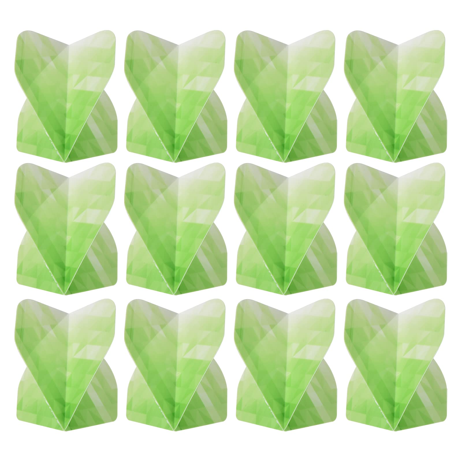 PATIKIL Dart Flights, 12 Pack PET Standard Darts Accessories Replacement Parts for Soft Tip Steel Tip, Geometric Style, Green, White