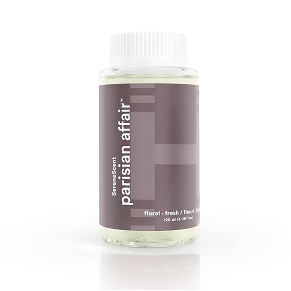 HOMEDICS SERENESCENT PARISIAN AFFAIR, FLORAL & FRESH HOME FRAGRANCE OIL, 120 ML, FOR USE WITH HOMEDICS SERENESCENT WATERLESS DIFFUSER (ARMH-970/973), CLEAN & NATURAL, UP TO 100% USDA BIOBASED
