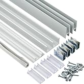 Rockler E-Z Glide Aluminum Sliding Glass Door Track Set 4 Ft | Sliding Door Track &ndash; Smooth Glass Door Movement &ndash; Door Track Set &ndash; Aluminum Construction &ndash; 4 ft Length