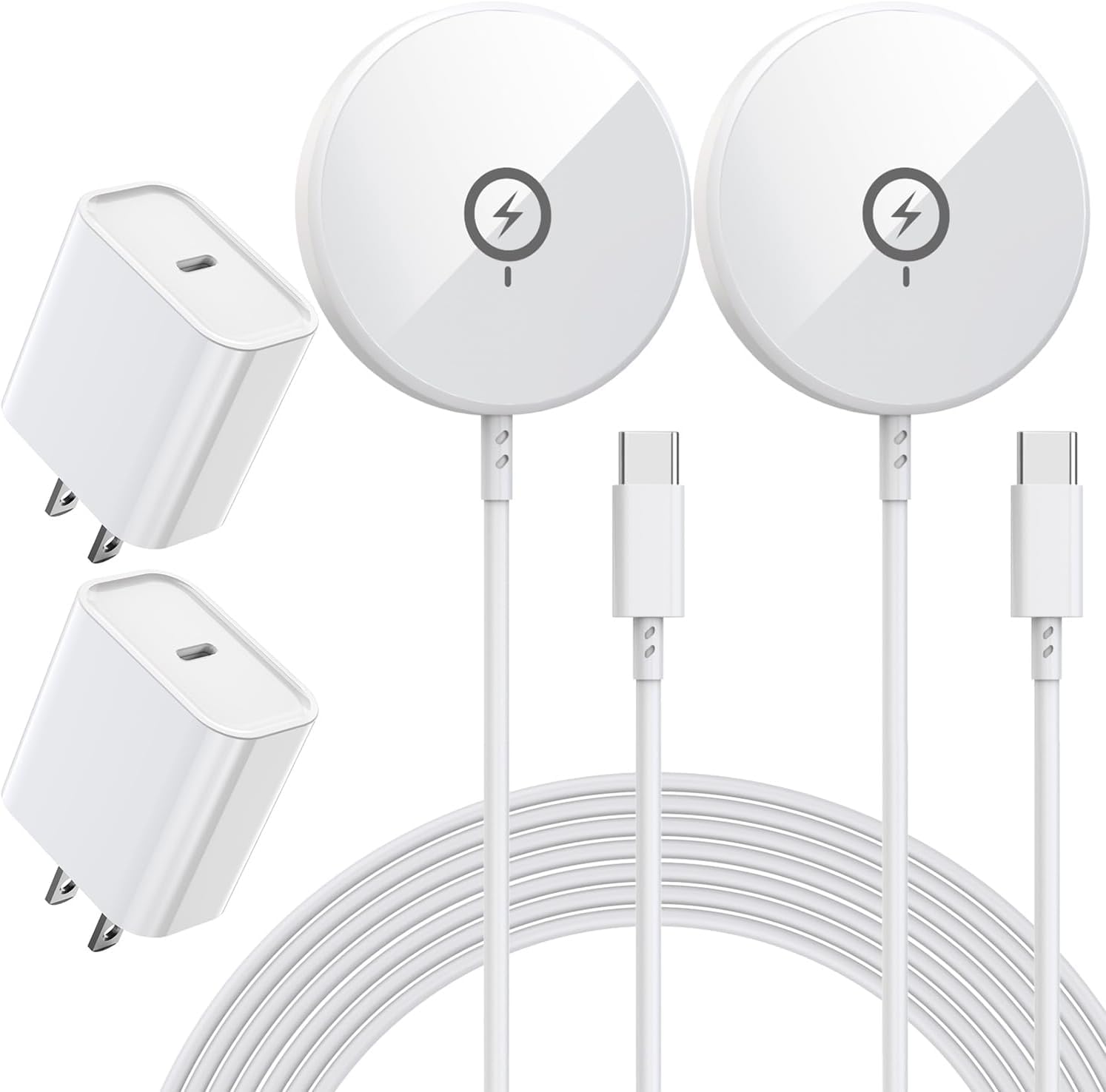 Photo 1 of [Apple MFi Certified]iPhone Magnetic Charger,6FT 2Pack Apple Wireless Charger Pad 15W Mag Safe Fast Charging iPhone Flat for iPhoneAir/17 Pro Max/16 Pro Max/15Pro/14/13/12 Series,AirPods3/2/Pro3/Pro 2