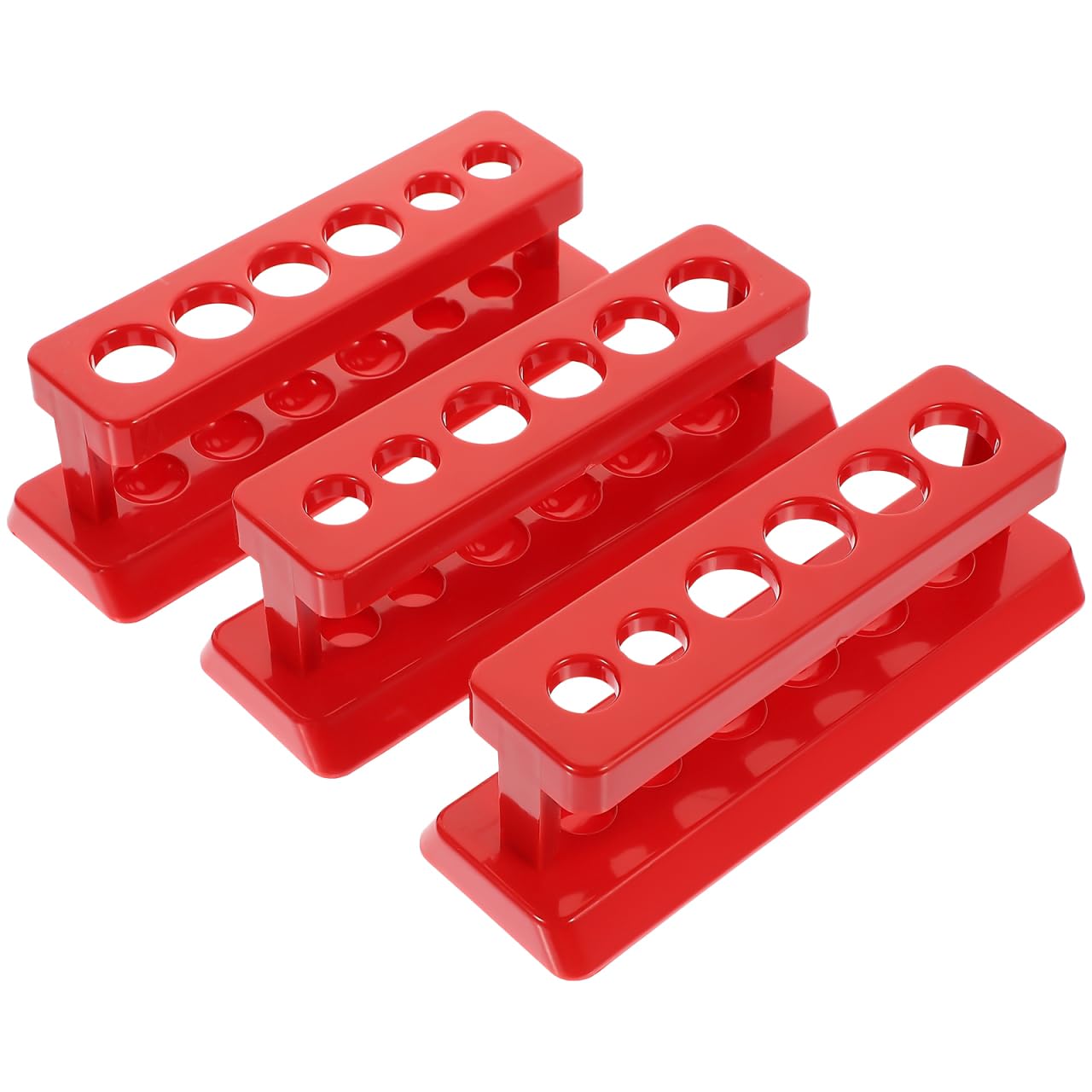 Small Test Tube Racks Plastic 6 Hole 3pcs Tube Holder School Laboratory Supplies School Teaching (Random Color)