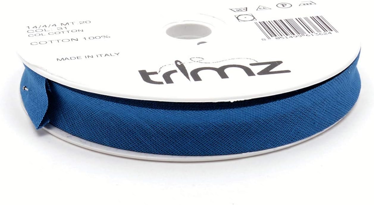 Trimz 14/4/4 mm Cotton Bias Binding Tape, Malibu Blue 31t - Double‑Fold Sewing Tape for Quilting Dressmaking & DIY Crafts - Image 3