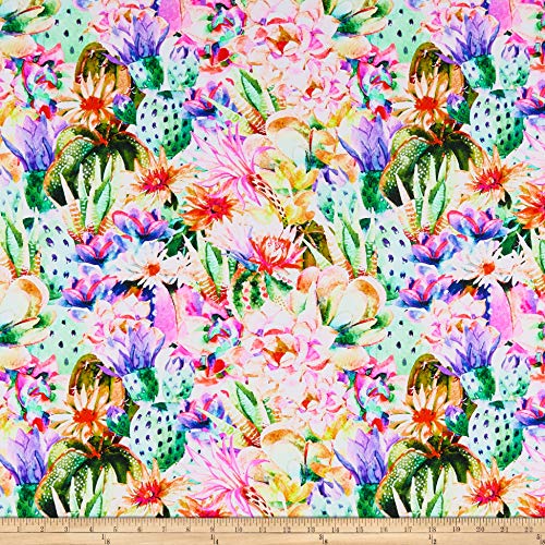 Sportek International Spandex Tricot Active Knit Passion Garden Multi, Fabric by the Yard