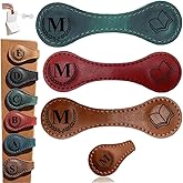 3Pcs Personalized Leather Magnetic Bookmark, 26 Letters Bookmarks Customized Engraved Initial Book Mark Cute Custom Marker Meaningful Gift for Women Men Book Lovers (M, 3 x Book)