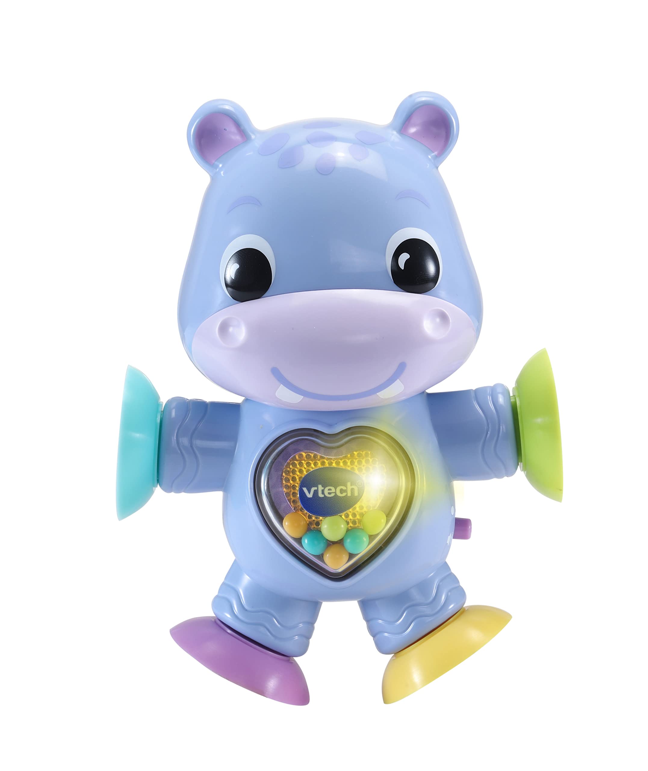 VTech Baby Stick & Twist Hippo, Suction Cup Toy for Babies with Songs & Fun Phrases, Baby Rattle Toy Gift for Sensory Play, For Ages 3, 6, 12+ months, English Version