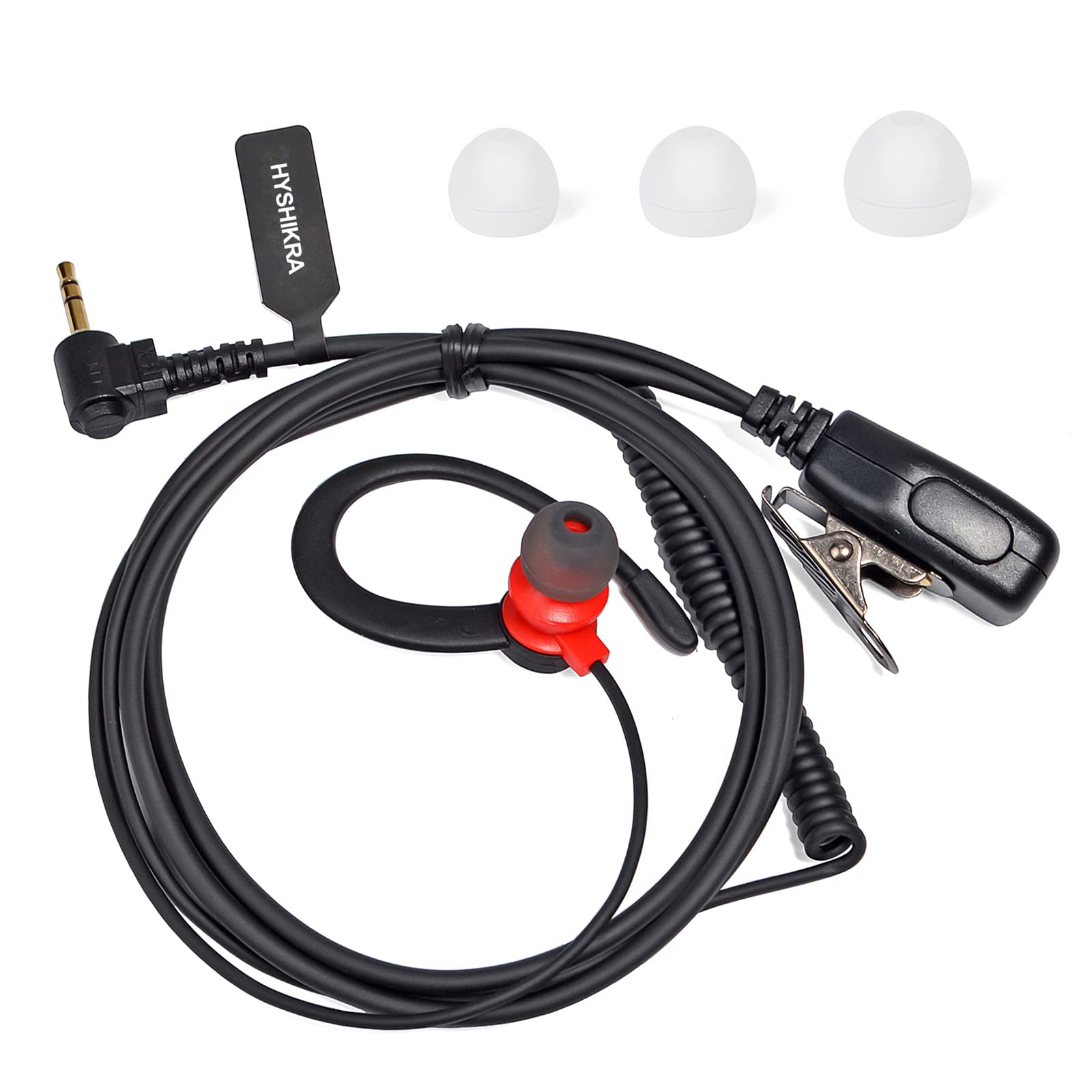 HYSHIKRA 1 Pin 2.5 mm Radio Earpiece with Mic PTT Security Headset Compatible with Motorola TLKR-T60 T80 T82 T-92 H2O T80 Extreme T82 Extreme Walkie Talkie (RED, 1 PACK)