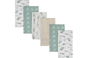 LYRICHOM BABY Muslin Burp Cloths Set, Neutral Viscose Muslin Blanket for Newborn Boys and Girls, 6-Pack Breathable and Skin-Friendly Swaddle Wrap for Infant Baby (Bright Colors)
