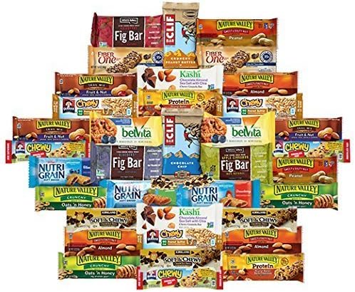 Natural Healthy Snacks Care Package - Mixed Snack Box & Snacks Variety Pack, Office Assortment with soft baked, crunchy granola bars - Military, Offices, Students Care Package, Pack of 36