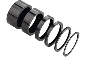 Unikstone 12 Pieces Bike Headset Spacer Carbon Fiber Bicycle Front Fork Stem Spacers Fit 1 1/8-Inch Stem, 1 2 3 5 10 15 mm