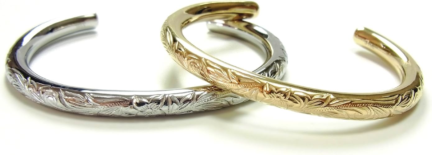 Amazon ジュライス Juraice ハワイアンジュエリー バングル レディース メンズ 誕生日 プレゼント イエローゴールド バングル 通販