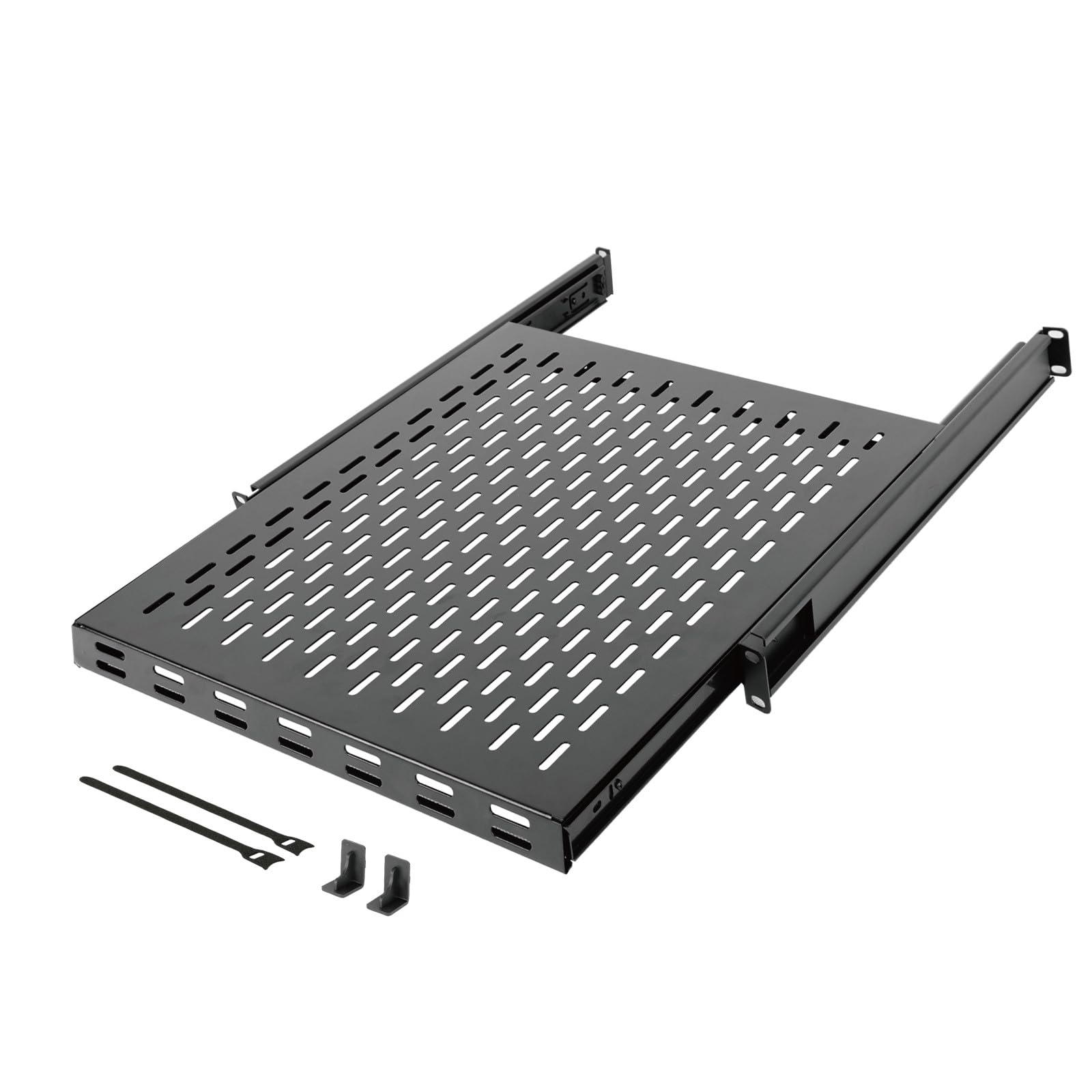 Tecmojo 1U Sliding Rack Shelf,4-Post Vented Rack Mount Shelf,21.7in ...