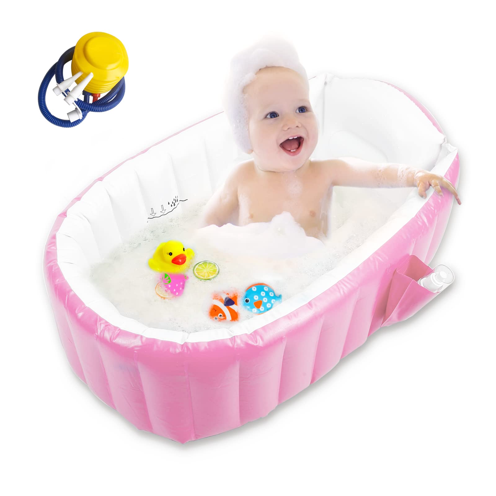 Safe-O-Kid- Baby Inflatable Bath Tub with Air Pump - Blue
