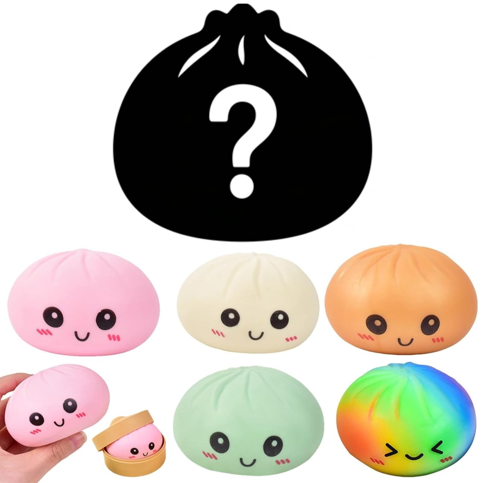 Squishy Dumpling Mystery Squishy Dumplings Box Glitter Squeeze Decompression Dough Dumplings Stress Ball Mystery